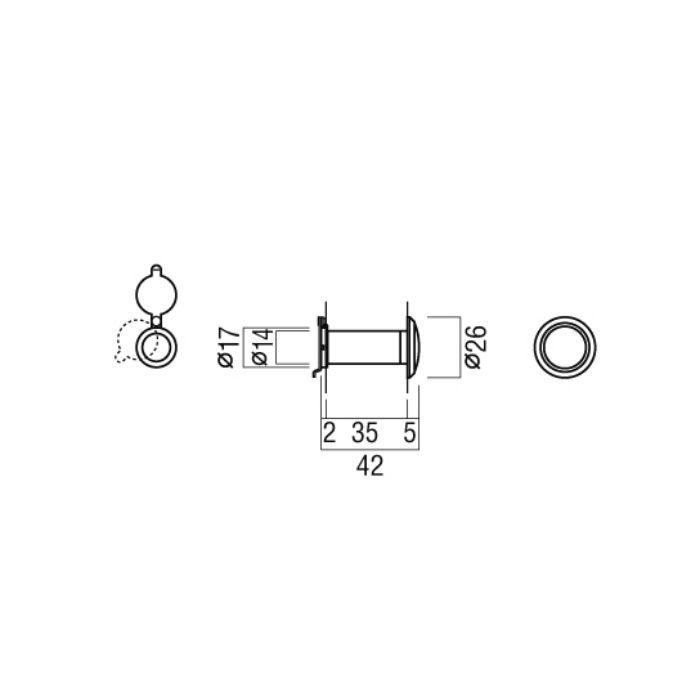 PRE-E110-02 ドアスコープ マットブラック