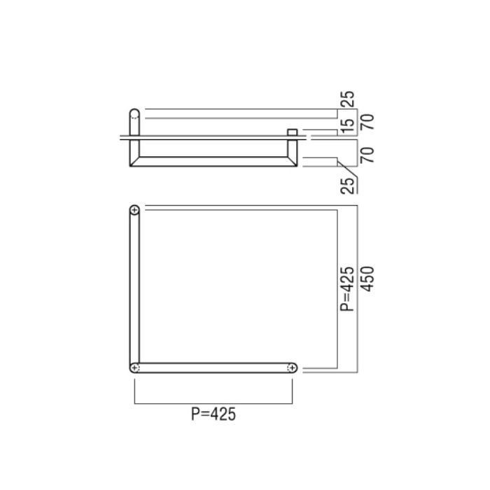PRE-G300-02 シャワーブースハンドル 450×450mm ユニミストマットブラック