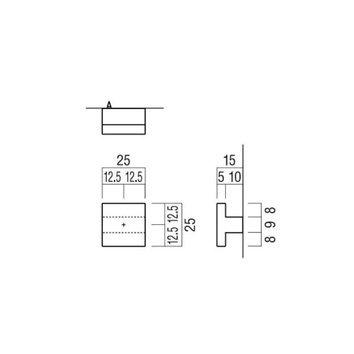 PRE-TH421-210 ツマミ 25×25×15mm 名栗硫化イブシブラック