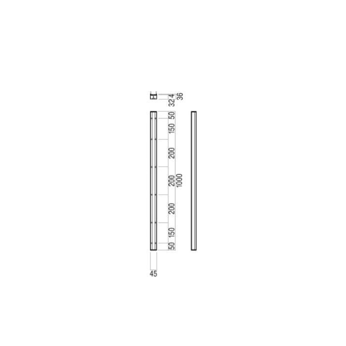 PRE-W160-02-L1000 堀込ハンドル 1000mm ユニフロストブラック