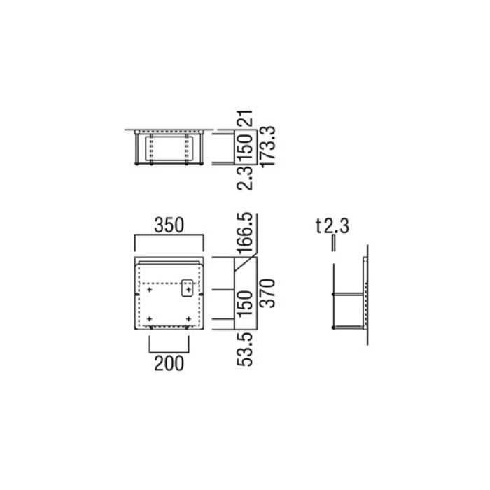 UAB-401-MBK AEDケース 壁掛 350×173.3×370mm ミストブラックペイント