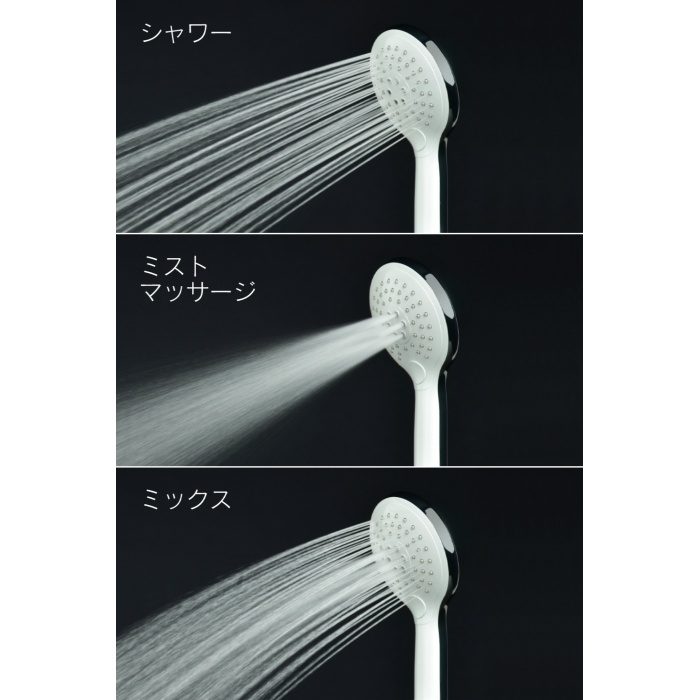 GA-FH017 GAONA ホリダー・シモン シャワーヘッドとホースのセット ワンタッチで切替 バイカラー （節水 3段切替 マッサージ ヘッドスパ）