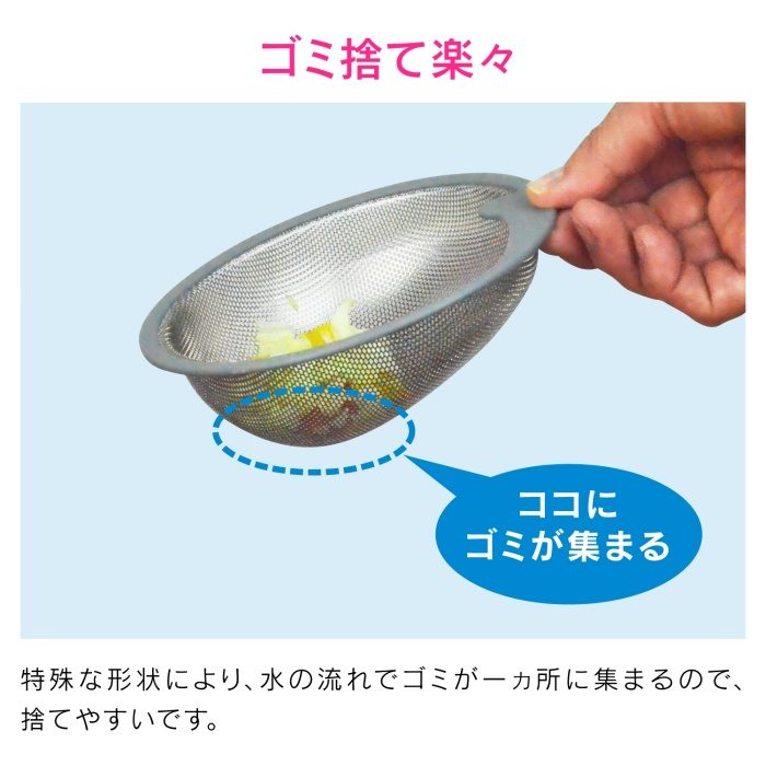 GA-PB011 GAONA マジカヨ・アリエーネ シンク用 ステンレス製ゴミカゴ 排水口のゴミ受け （ゴミが集まりやすい 捨てやすい 汚れにくい 衛生的）