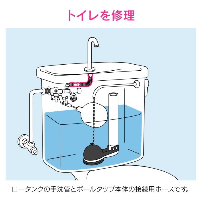 GA-NG005 GAONA ロータンク手洗管ホース （トイレ修理 交換用 連結ホース）