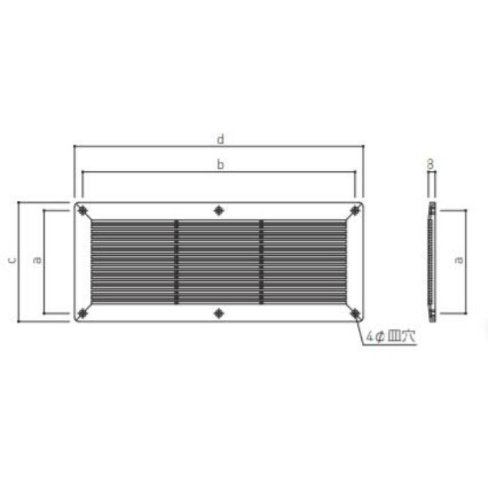 SK-NPN-100×300 軒天換気グリル 標準 シルバーホワイト