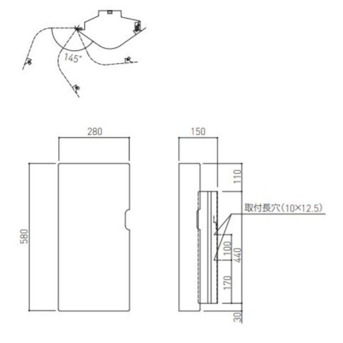 SK-FEB-04K-WC 消火器ボックス 壁付型 ホワイト 神栄ホームクリエイト