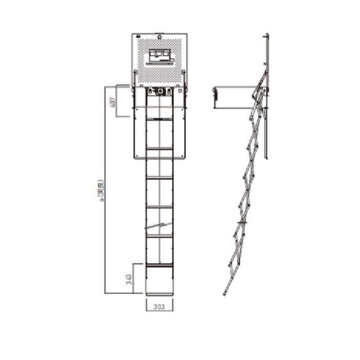 SHM-H-30SN 角型避難ハッチ はしご内蔵型 3151mm 神栄ホームクリエイト