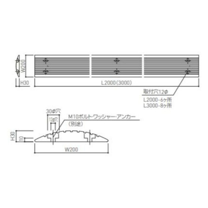 SK-SDB-3L30 減速板 3000mm 黄色 神栄ホームクリエイト【アウン