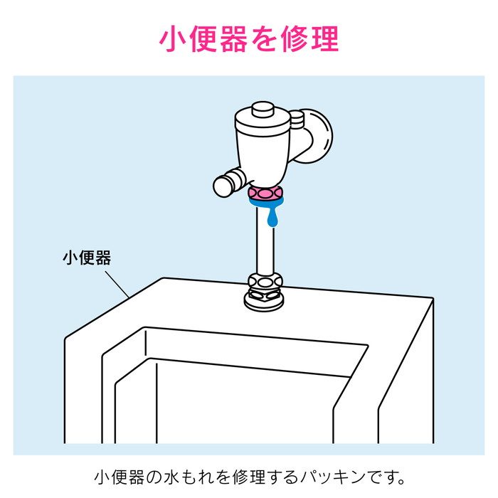 GA-NE003 GAONA 小便器用パッキン 水もれ修理 （フラッシュバルブ給水管 パッキン外径22ミリ）
