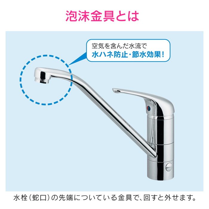 GA-HK030 GAONA 節水泡沫金具 水ハネ防止（M24×1.0外ネジ）