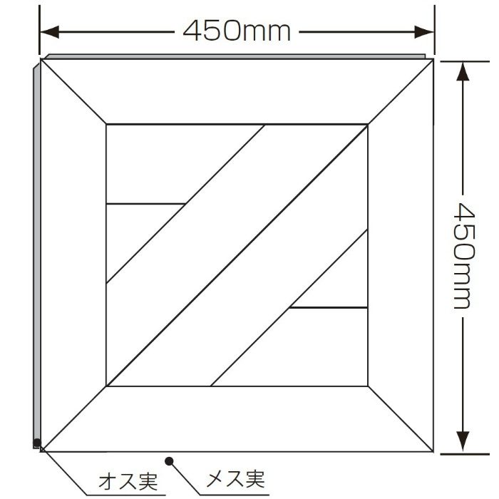 DPN-44 プレミアムデザインパーケット アメリカンチェリー 2mm厚単板 450mm角 8枚入