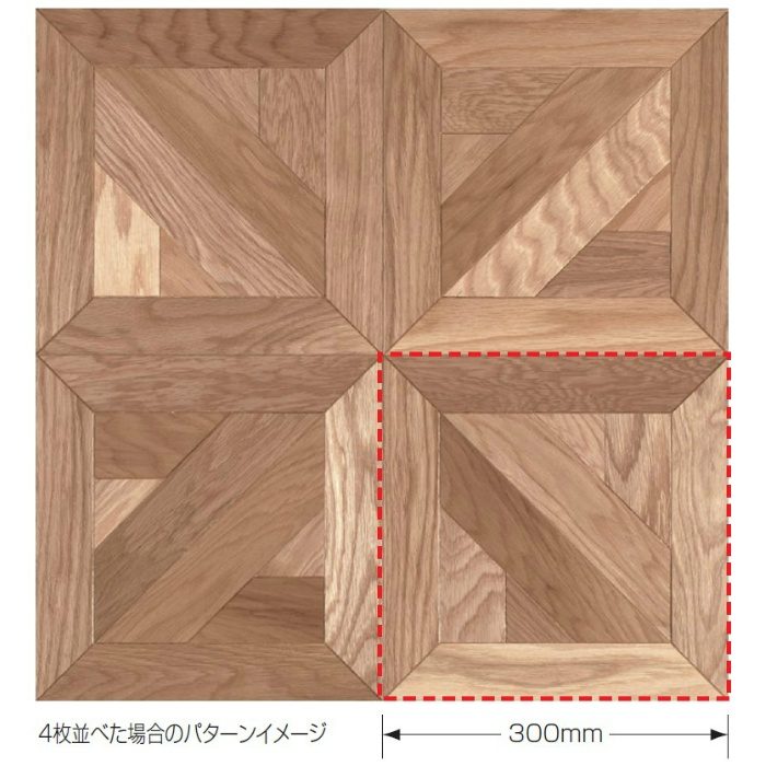 CRV-4 ワンハーフクロスα ナラ／ブラック 2mm厚単板 300mm角 36枚入