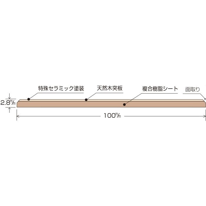 AM-700 シンシア ナラ 総厚2.8mm 100mm巾 30枚入