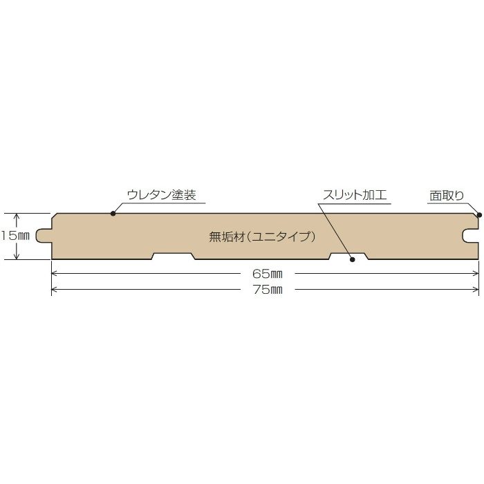 JY-01 パスポートゆかだん ナラ ナチュラル ユニタイプ 無垢 65mm巾 14枚入