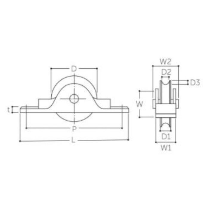 C-120 ローラー戸車 オイルレスメタル入（丸型） 30mm
