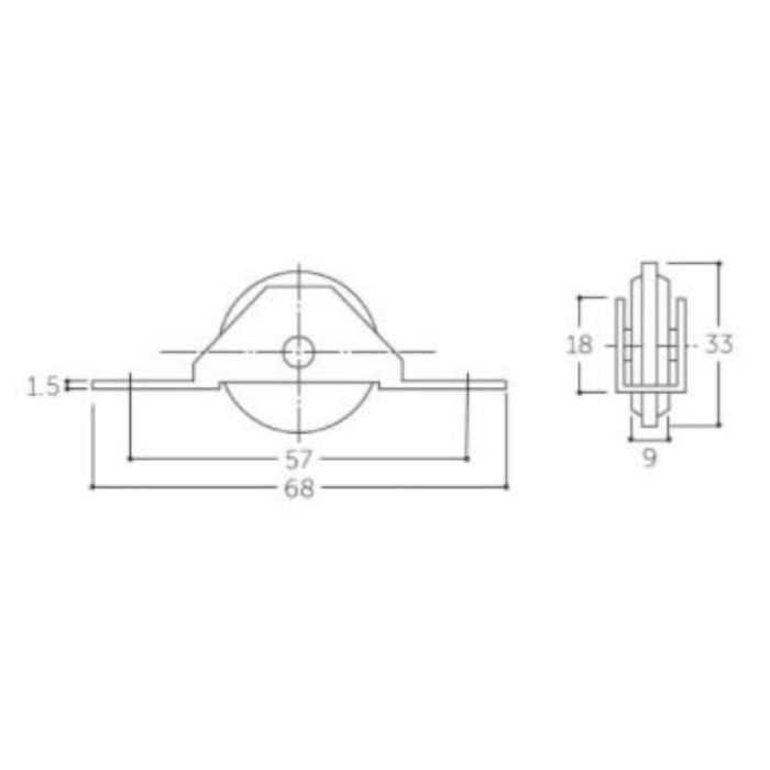 S-10 ST枠 BF戸車（樹脂BR入）