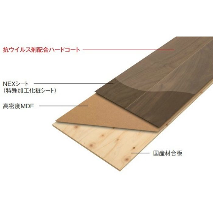 JN1S2V-ME Jネクシオ NEXシート貼り 1本溝タイプ 上履用 12mm厚 チェリー柄 ミディアム色 【抗ウイルス加工】