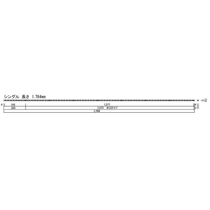 SKTTS18-2-W 背中の壁用棚柱 厚み11mm 長さ1800mm シングル（2本入）  ホワイト