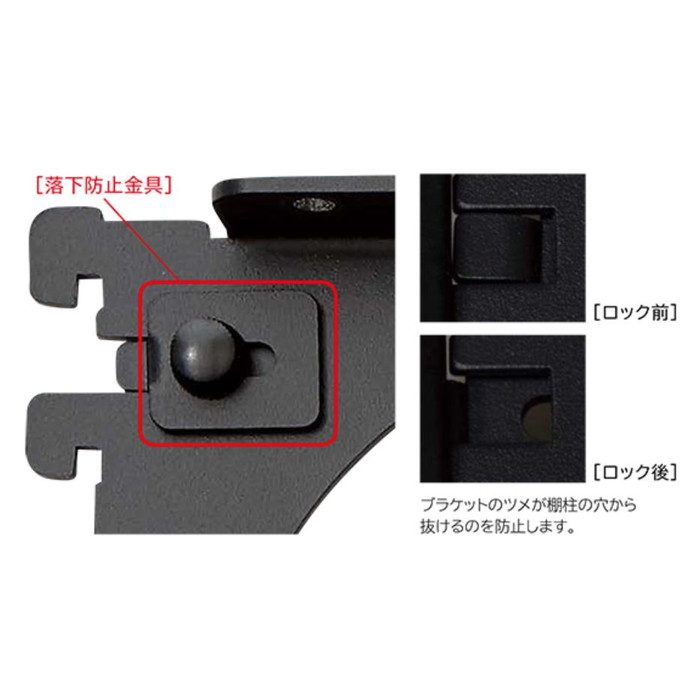 SKBTSS-2D-Ｂ 背中の壁用棚柱 棚柱ブラケット 奥行250／300mm用 左右