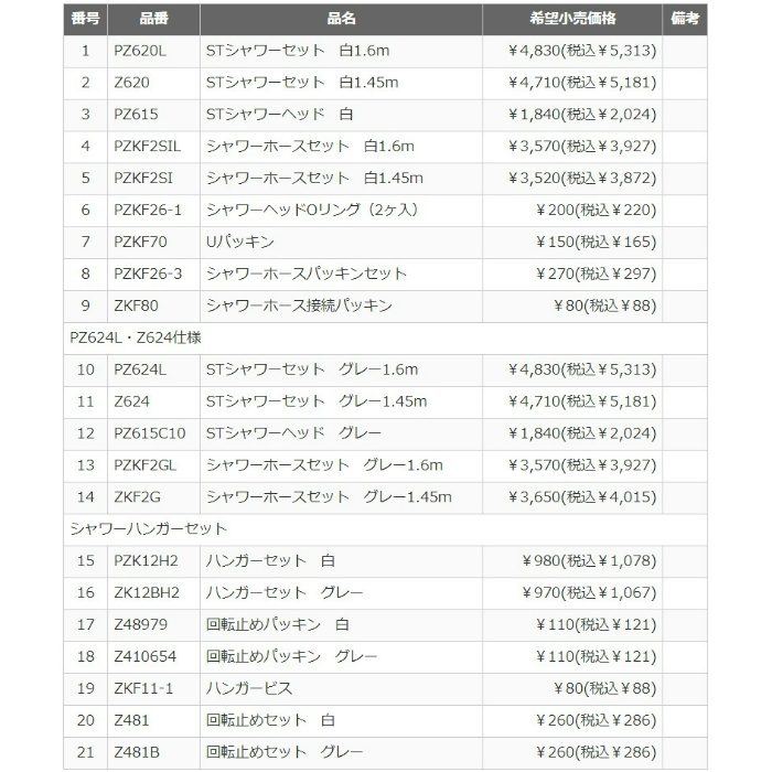 KF2GN3 2ハンドルシャワー 吐水口固定