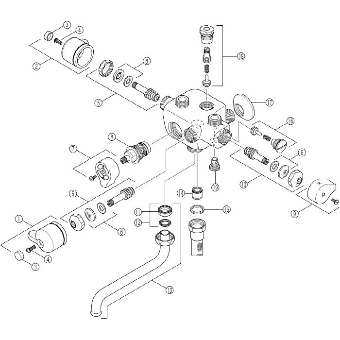 KF63 ソーラー2ハンドルシャワー 専用形 KVK【アウンワークス通販】