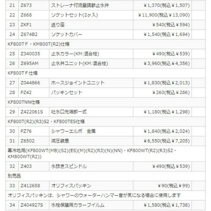 KF800WT サーモスタット式シャワー 170mmパイプ付 寒冷地用