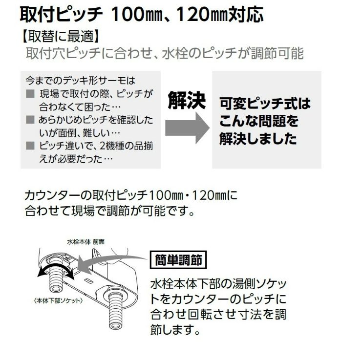 KF2008G3 デッキ形2ハンドルシャワー 240mmパイプ付 KVK【アウン