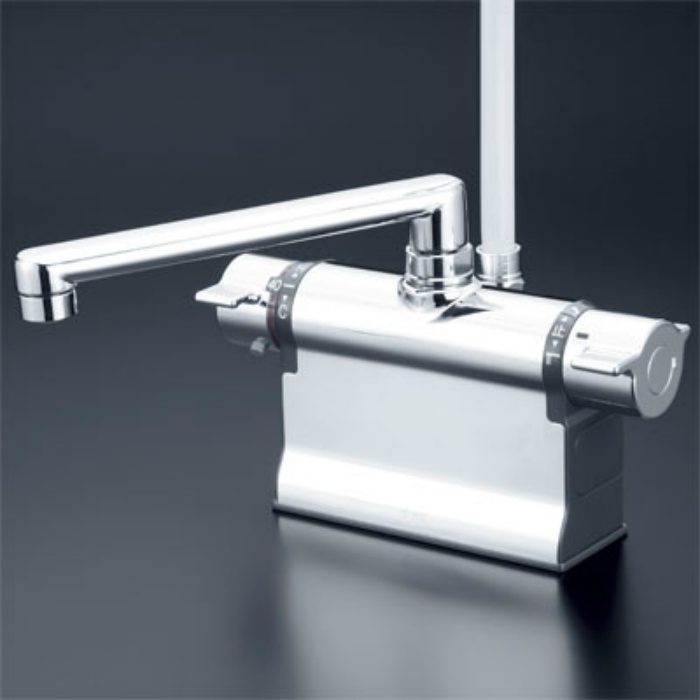 店 KVK サーモスタット式シャワー ワンストップシャワー付 240mmパイプ付 浴室用水栓 壁付サーモスタット