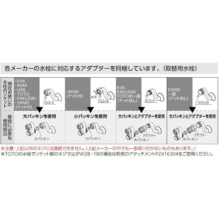 KF5000WU 取替用シングルレバー式シャワー 寒冷地用