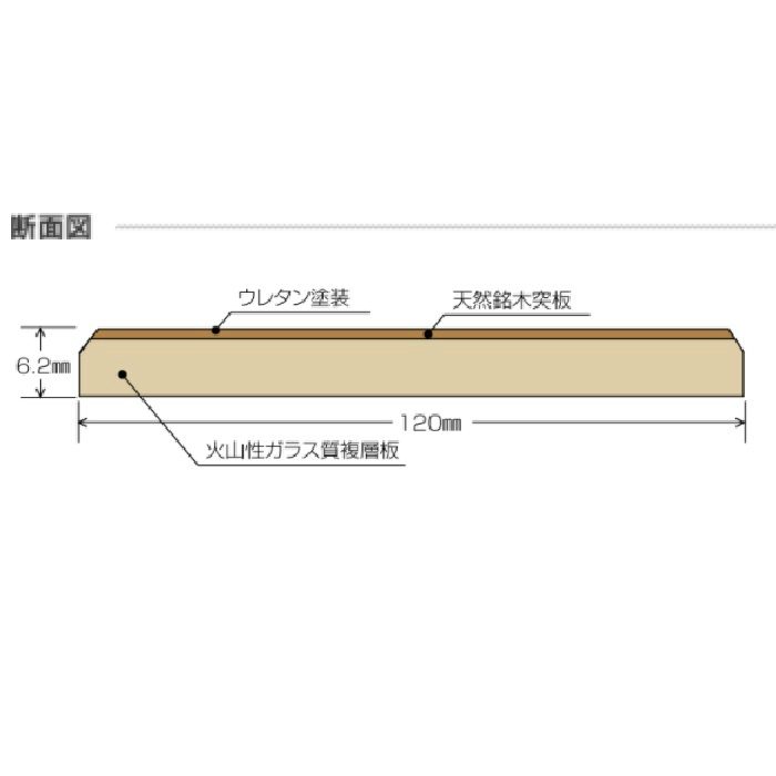 WFW-5504 ウッドペッカー不燃ウォール 総厚6.2mm 120×900mm チーク 14枚入