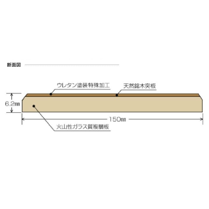 WFW-8821 ウッドペッカー不燃ウォール ラスティック 総厚6.2mm 150×1200mm ナラ（節あり） ナチュラル 9枚入