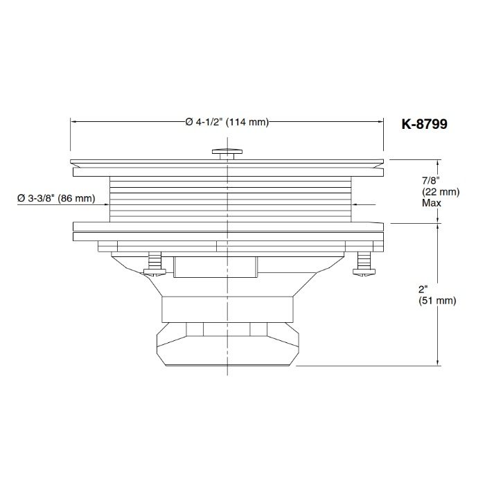 K-8799-BL キッチン用排水ストレーナー テールピースなし マット