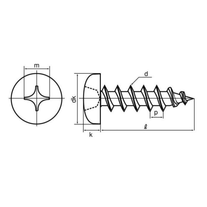 M009-0330 MIC ステンレスナベ頭タッピンねじ M3×30 75個入
