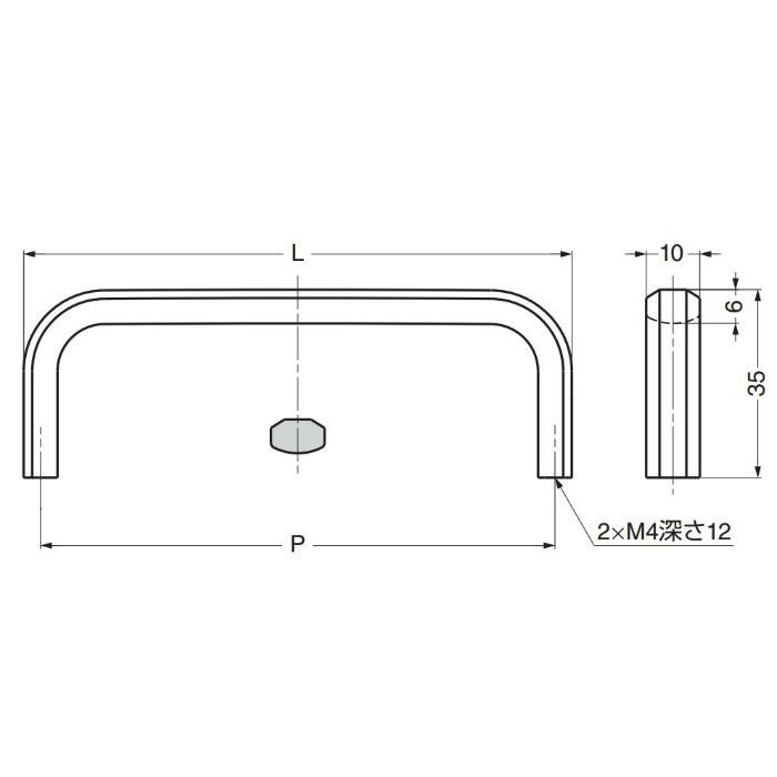 ZweiLステンレス鋼(SUS316)製ハンドルZL-2001型 ZL-2001-160 100-011