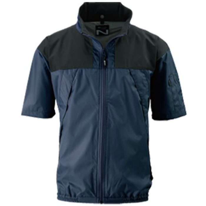 ND-1121 Nクール®ウェア 半袖 スーパーチタン加工 タチエリ 服単品 ネイビー S