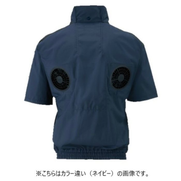 ND-1122 Nクール®ウェア 上部ファン仕様 半袖 スーパーチタン加工 タチエリ 服単品 シルバー L
