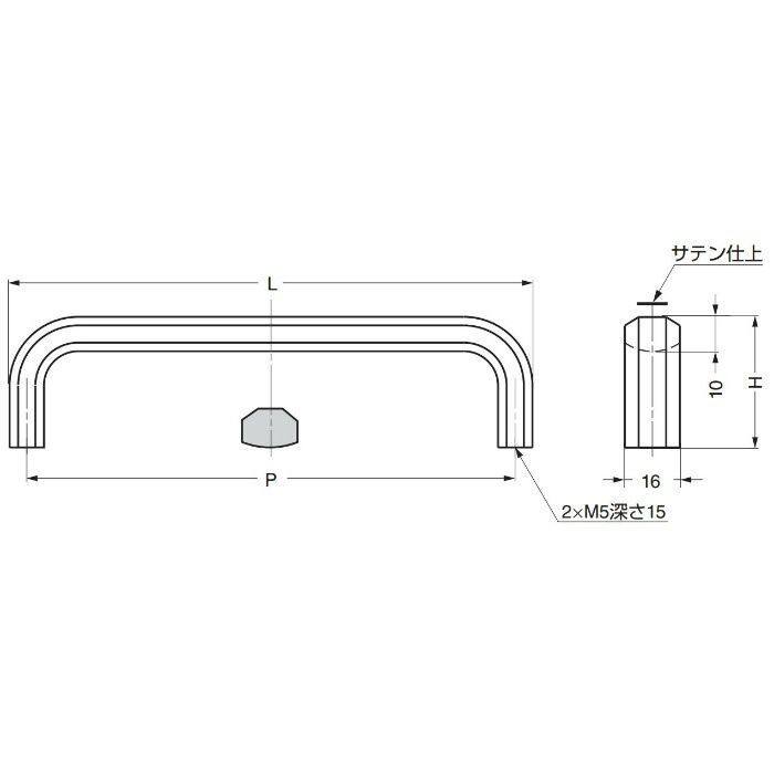 ランプ印ステンレス鋼製ハンドルXL-CU型 XL-CU80TT 100-010-470