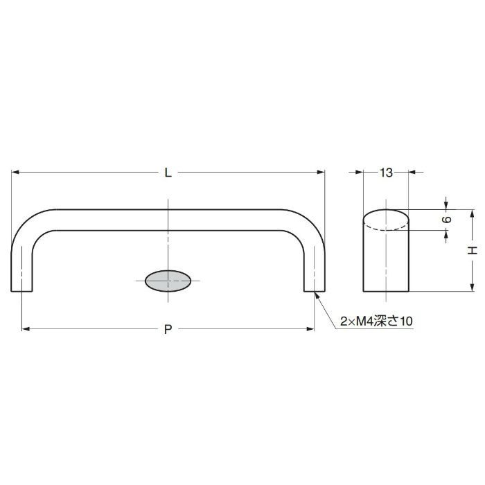 ランプ印ステンレス鋼製ハンドルDL型 DL-70S 100-011-102