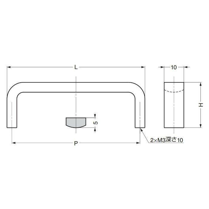 ランプ印ステンレス鋼製ハンドルKB型 KB-70S 100-011-098