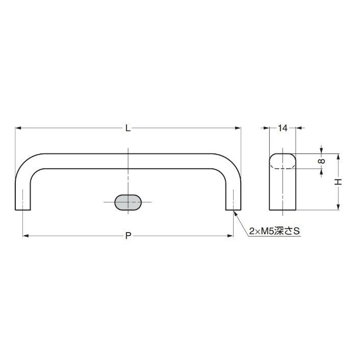 ランプ印ステンレス鋼製ハンドルEC型 EC-100S 100-017-233