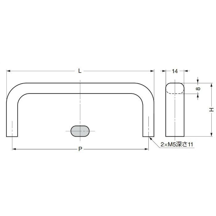 ランプ印ステンレス鋼製ハンドルECH型 ECH-150M 100-017-244