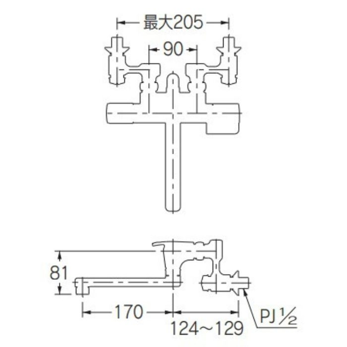 174-373 サーモスタットシャワー混合栓 カクダイ【アウンワークス通販】