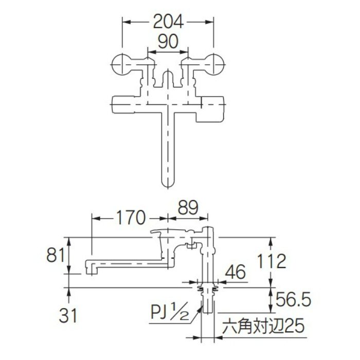 175-020 サーモスタットシャワー混合栓（立形） カクダイ【アウン