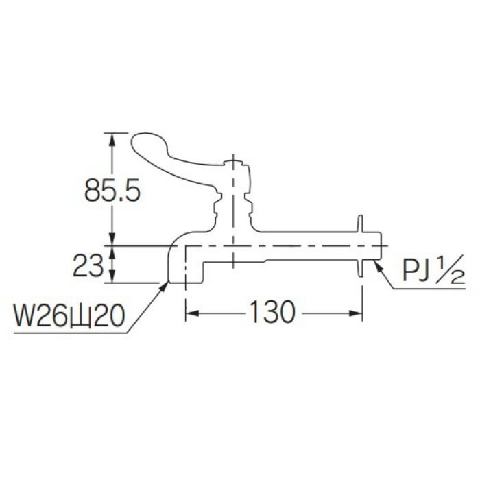 706-065-13L50 厨房用自在水栓本体（50ミリ延長） カクダイ【アウン