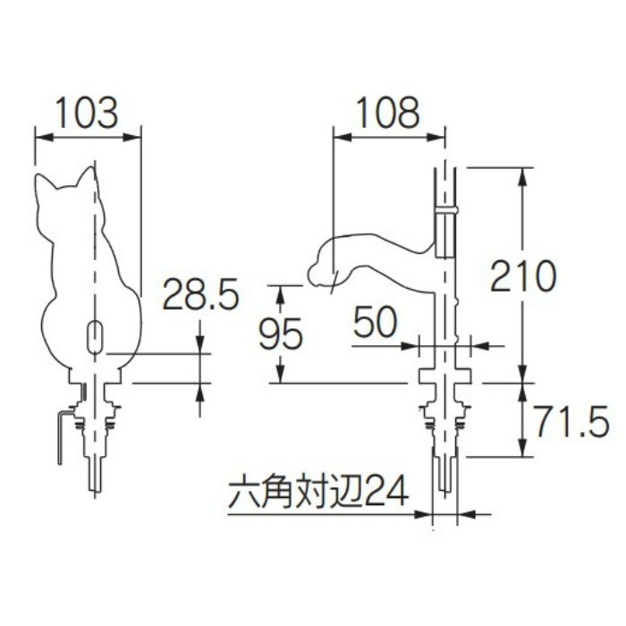 711-058-13 ロミオとシルエット Da Reyaアイキャッチ水栓 カクダイ