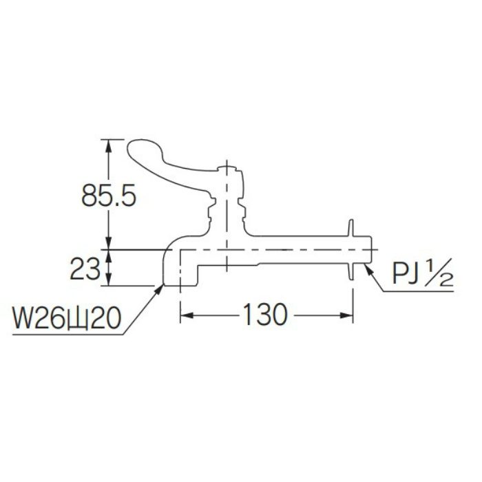 724-097-13L50 厨房用自在水栓本体（左二条ネジ・50ミリ延長