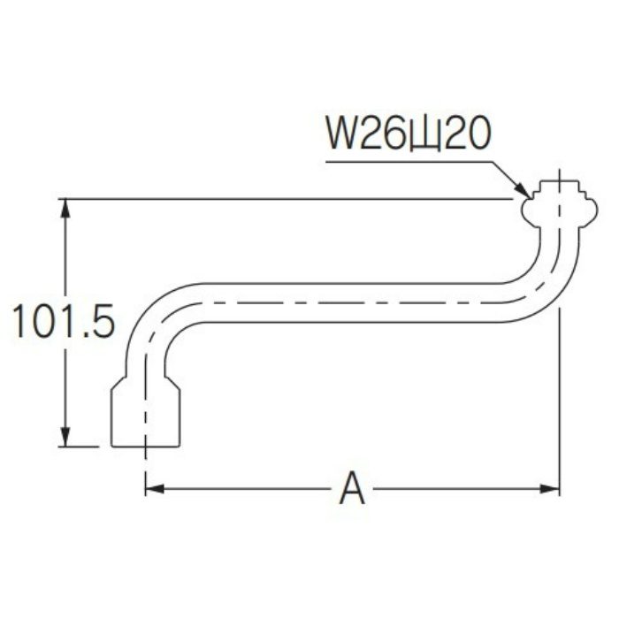 795-43-170 泡沫Sパイプ 長さ170mm