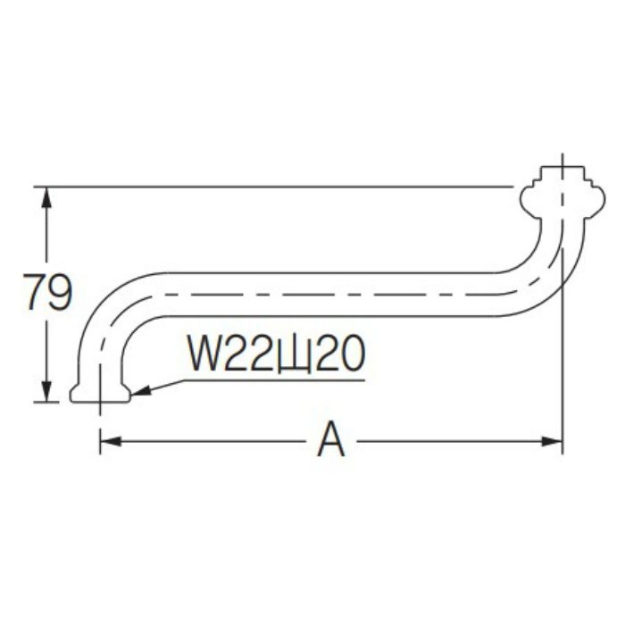 795-45-300 ネジつきSパイプ 長さ300mm