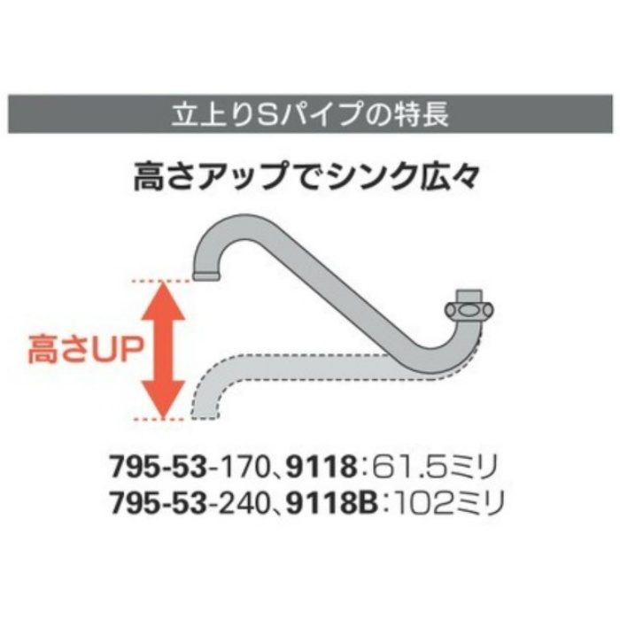 795-53-170 立上りSパイプ 長さ170mm
