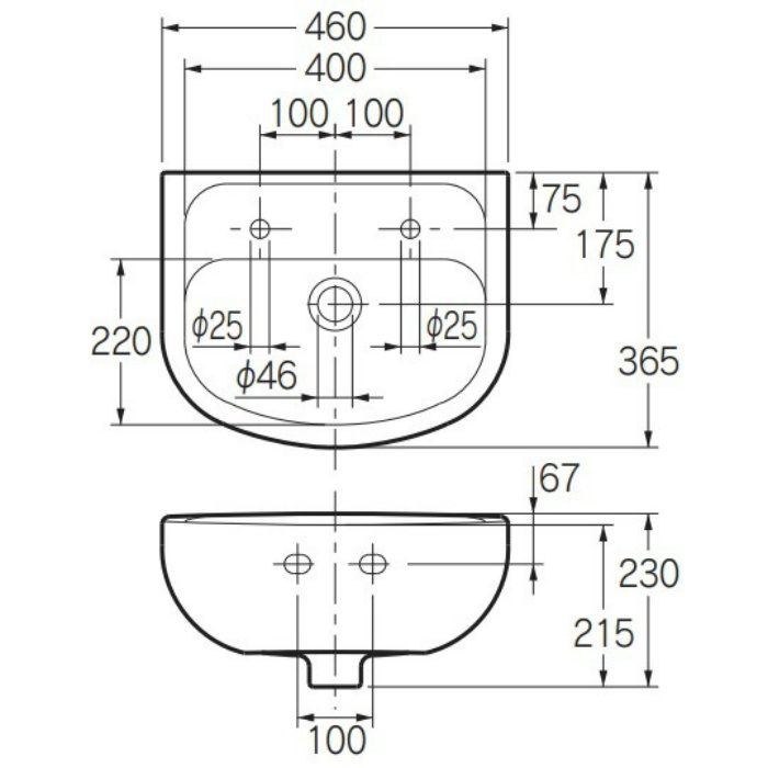 CL-WB10152TH Claytan 壁掛手洗器 カクダイ【アウンワークス通販】